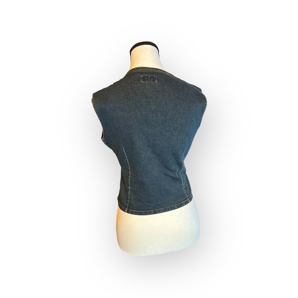 Women’s Sexso Jeans Israeli Brand 0 / Small Vintage Denim Button Up Jean Vest - Picture 4 of 7